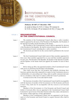 texts related to the Constitutional Council and its organisation