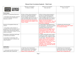 Missouri State Curriculum Standards &ndash; Third Grade Page 1