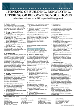 Building Or Renovating Fact Sheet