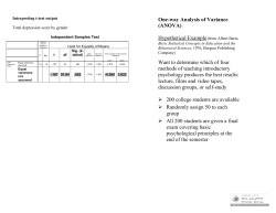 One-way Analysis of Variance (ANOVA) Hypothetical Example(from