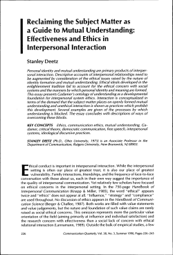 Deetz-Reclaiming the Subject Matter