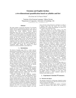 Estonian and English rhythm: a two