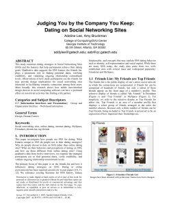 Judging You by the Company You Keep: Dating on Social