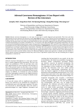 Adrenal Cavernous Hemangioma: A Case Report with Review of the