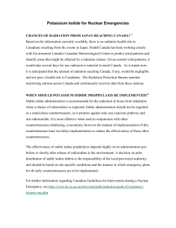 Potassium Iodide for Nuclear Emergencies