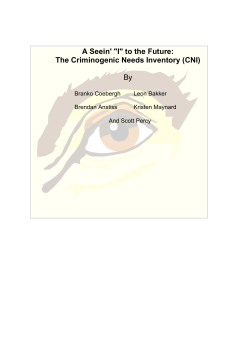 A Seein` "I" to the Future: The Criminogenic Needs Inventory (CNI)
