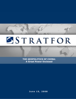 THE GEOPOLITICS OF CHINA: A Great Power Enclosed