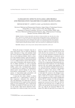 clindamycin: effects on plasma lipid profile and peroxidation