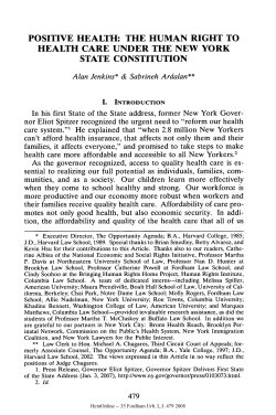 positive health: the human right to health care under the new york