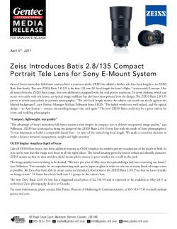 Zeiss Introduces Batis 2.8/135 Compact Portrait Tele Lens for Sony