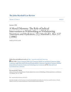 A Moral Dilemma: The Role of Judicial Intervention in Withholding or
