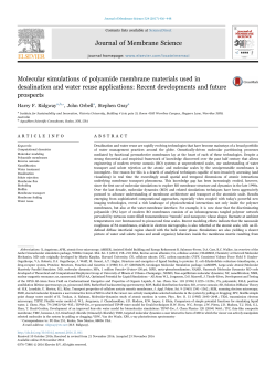 Molecular simulations of polyamide membrane materials used in