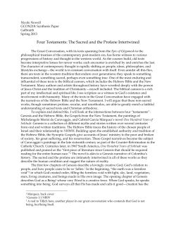 Four Testaments: The Sacred and the Profane