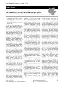 The intersection of specialization and speciation