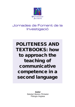POLITENESS AND TEXTBOOKS: how to approach the teaching of