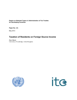 Taxation of Residents on Foreign Source Income