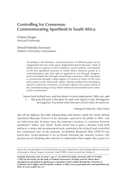 Commemorating Apartheid in South Africa