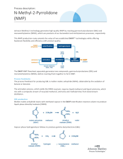 N‐Methyl‐2‐Pyrrolidone (NMP) - Johnson Matthey Process