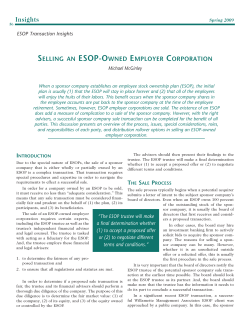 Selling an ESOP-Owned Employer Corporation