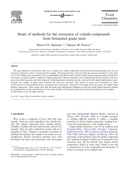 Study of methods for the extraction of volatile compounds