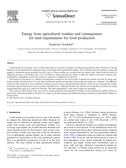 Energy from Agricultural Residues