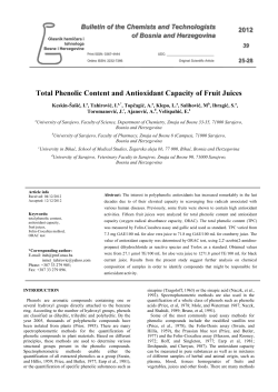 Total Phenolic Content and Antioxidant Capacity of Fruit Juices
