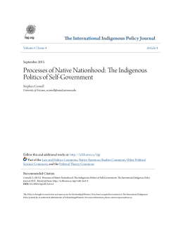 Processes of Native Nationhood: The Indigenous Politics of Self