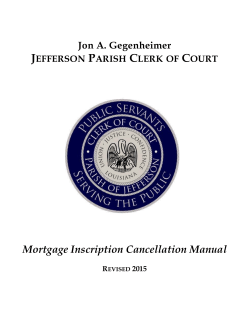 Mortgage Inscription Cancellation Manual