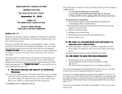 II. We need to acknowledge our deficiency in dealing with temptation