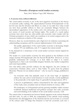 Towards a European social market economy