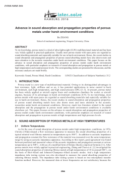 Advance in Sound Absorption and Propagation Properties of Porous