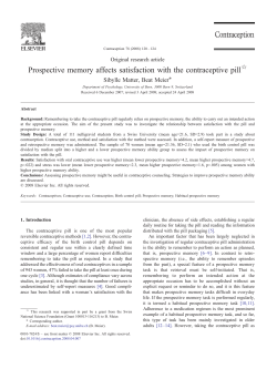 Prospective memory affects satisfaction with the contraceptive pill