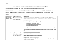 Compressed Course and Program Assessment Plan and Schedule