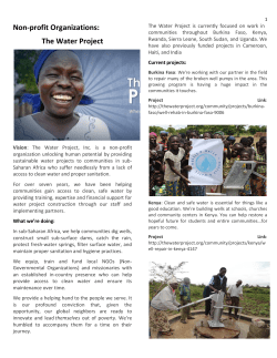 Non-profit Organizations: The Water Project is currently