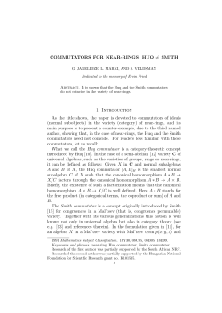COMMUTATORS FOR NEAR-RINGS: HUQ = SMITH 1. Introduction