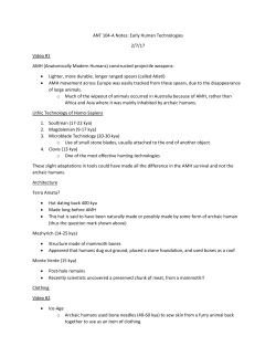 ANT 104-A Notes: Early Human Technologies 2/7/17 Video #1 AMH