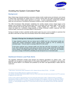 Avoiding the System Coincident Peak