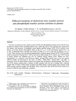 Different locations of cholesteryl ester transfer protein