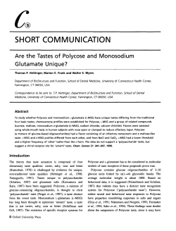 Are the Tastes of Polycose and Monosodium Glutamate Unique?