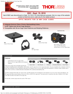 Thorlabs.com - Optic Mounts for 30 mm Cage Cubes