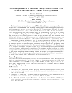 Nonlinear generation of harmonics through the interaction of an