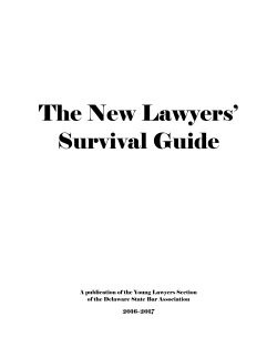 The New Lawyers` Survival Guide - Delaware State Bar Association