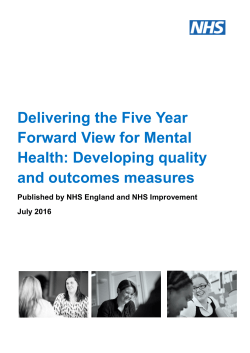 Delivering the Five Year Forward View for Mental