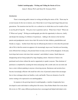 1 Guided Autobiography: Writing and Telling the Stories of Lives