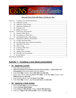 Activity 1 &ndash; Creating a new blank presentation