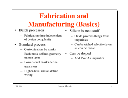 Fabrication and Manufacturing (Basics)