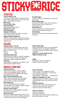 Starters NOODLES AND RICE SALADS