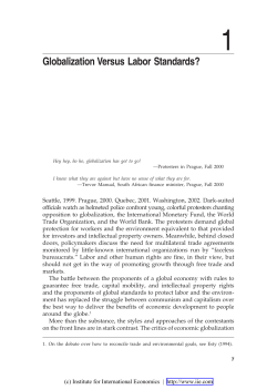 Chapter 1: Globalization Versus Labor Standards?