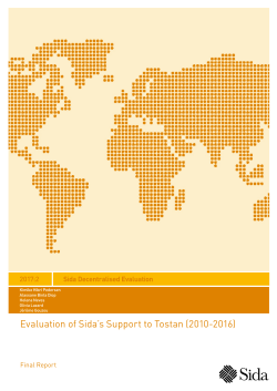 Evaluation of Sida`s Support to Tostan (2010-2016)