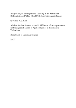 Image Analysis and Supervised Learning in the Automated